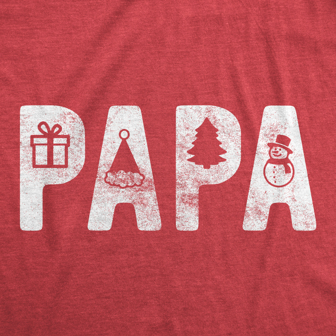 Mens Papa Christmas Tshirt Funny Xmas Holiday Party Santa Claus Graphic Tee Image 2