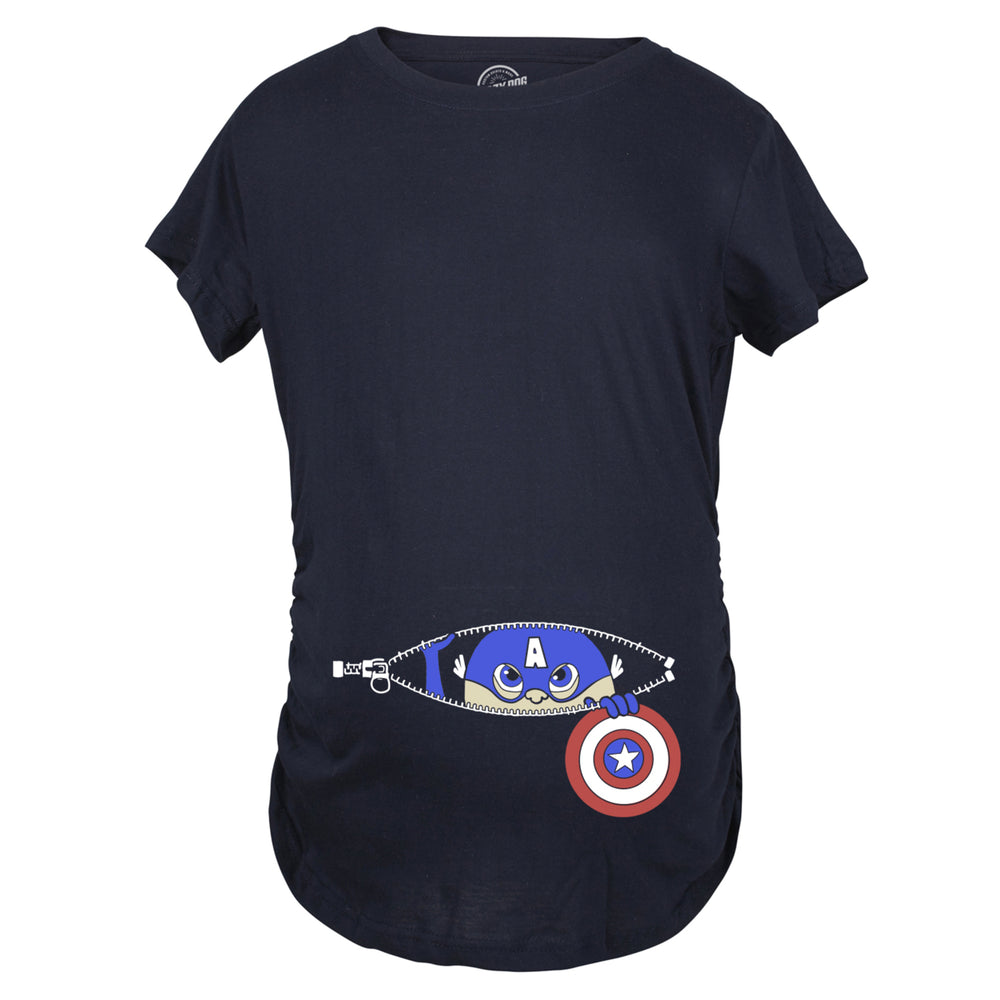 Maternity Peeking Captain Baby Funny Pregnancy Announcement Pregnant T shirt Image 2