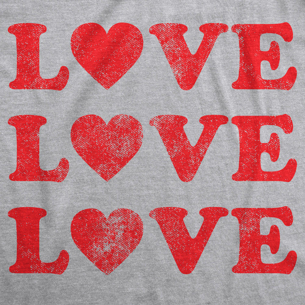 Womens Love Love Love Hearts Tshirt Cute Valentines Day Tee Image 2