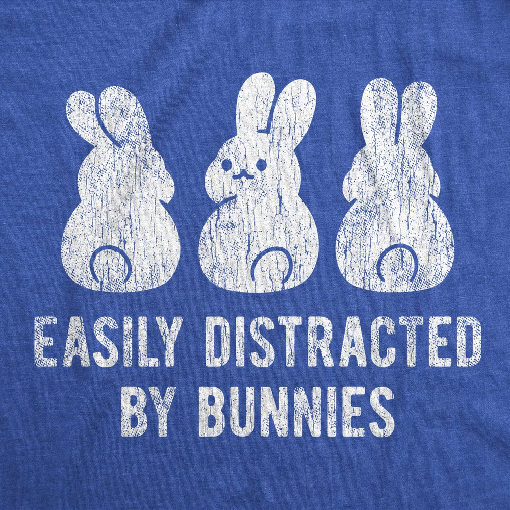 Mens Easily Distracted By Bunnies T shirt Funny Rabbit Party Gift for Basket Image 2