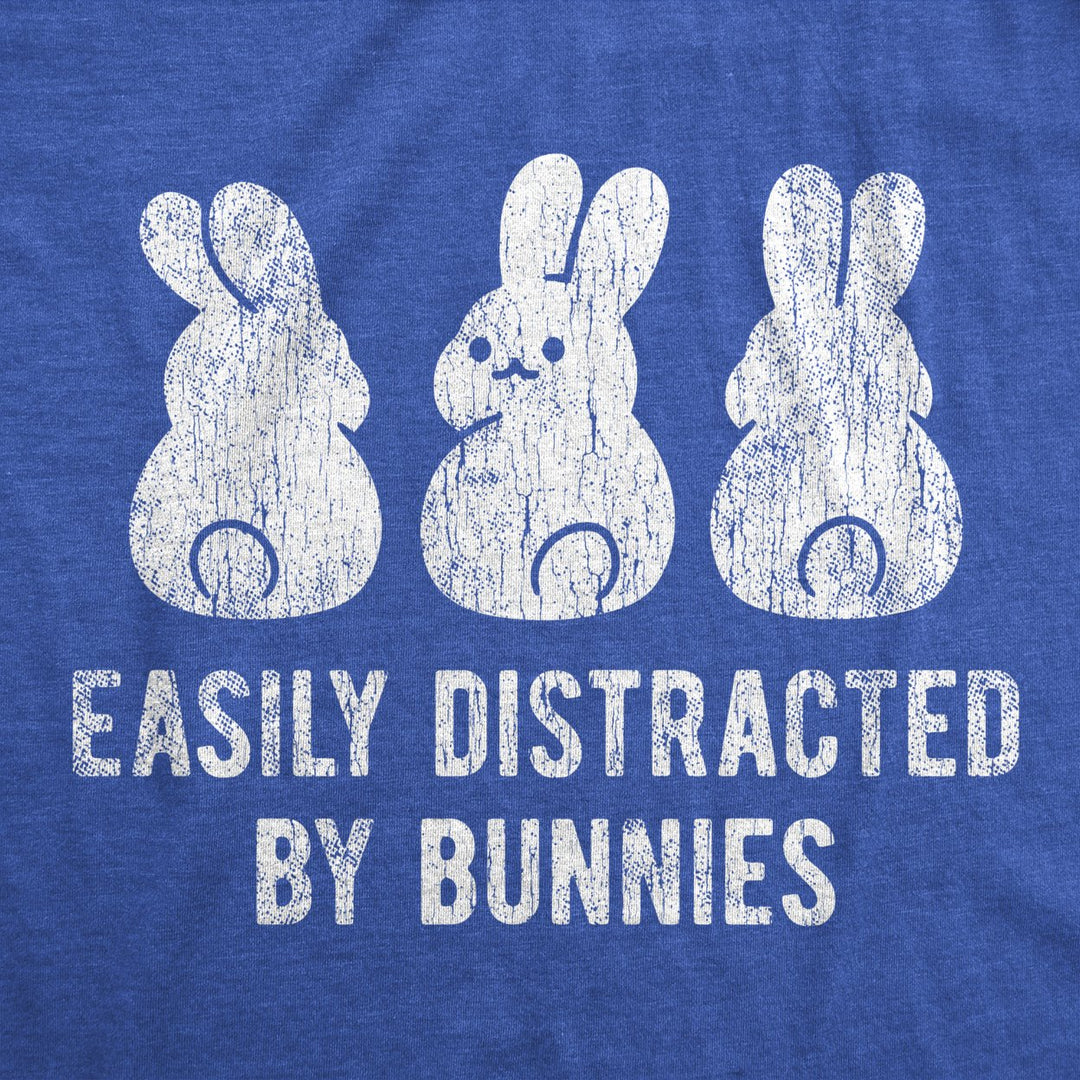 Mens Easily Distracted By Bunnies T shirt Funny Rabbit Party Gift for Basket Image 2