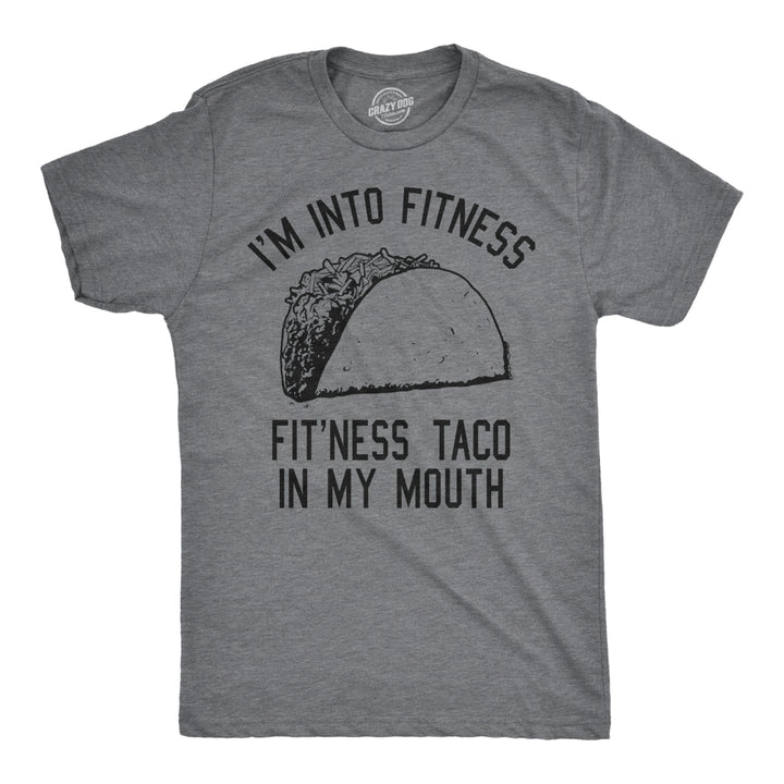 Mens Fitness Taco Funny T Shirt Humorous Gym Graphic Novelty Sarcastic Tee Guys Image 1