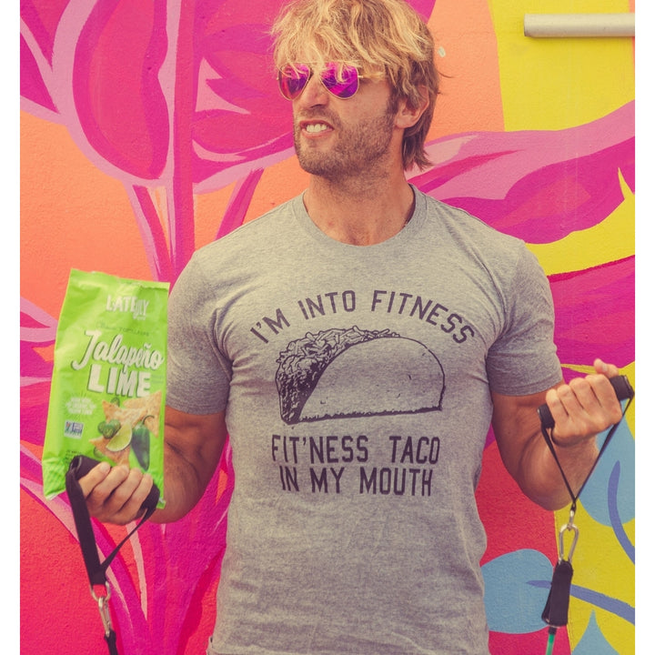 Mens Fitness Taco Funny T Shirt Humorous Gym Graphic Novelty Sarcastic Tee Guys Image 4