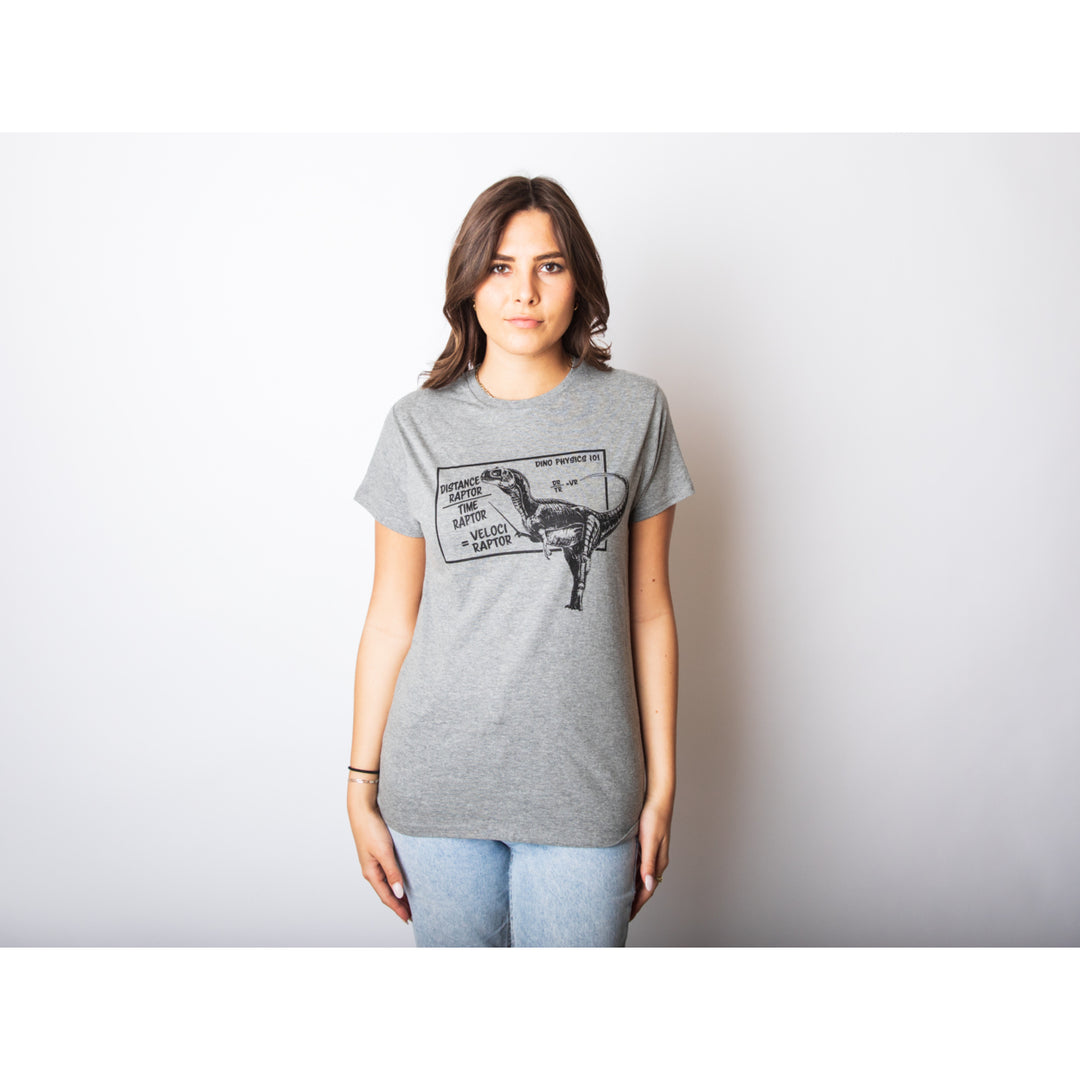 Womens Velociraptor T shirt Cute Funny Dinosaur Cool Graphic Tee For Ladies Image 4