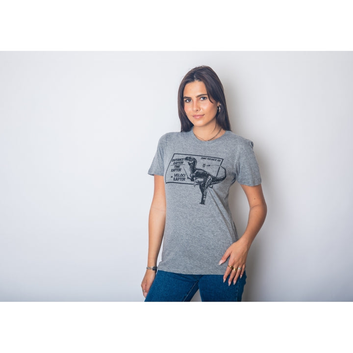 Womens Velociraptor T shirt Cute Funny Dinosaur Cool Graphic Tee For Ladies Image 4