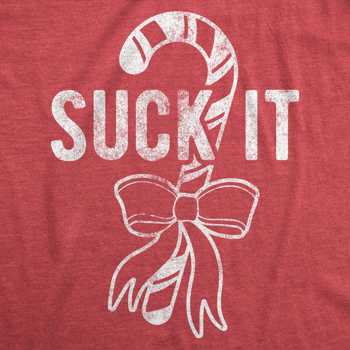 Mens Suck It Tshirt Funny Christmas Candy Cane Graphic Novelty Tee Image 2