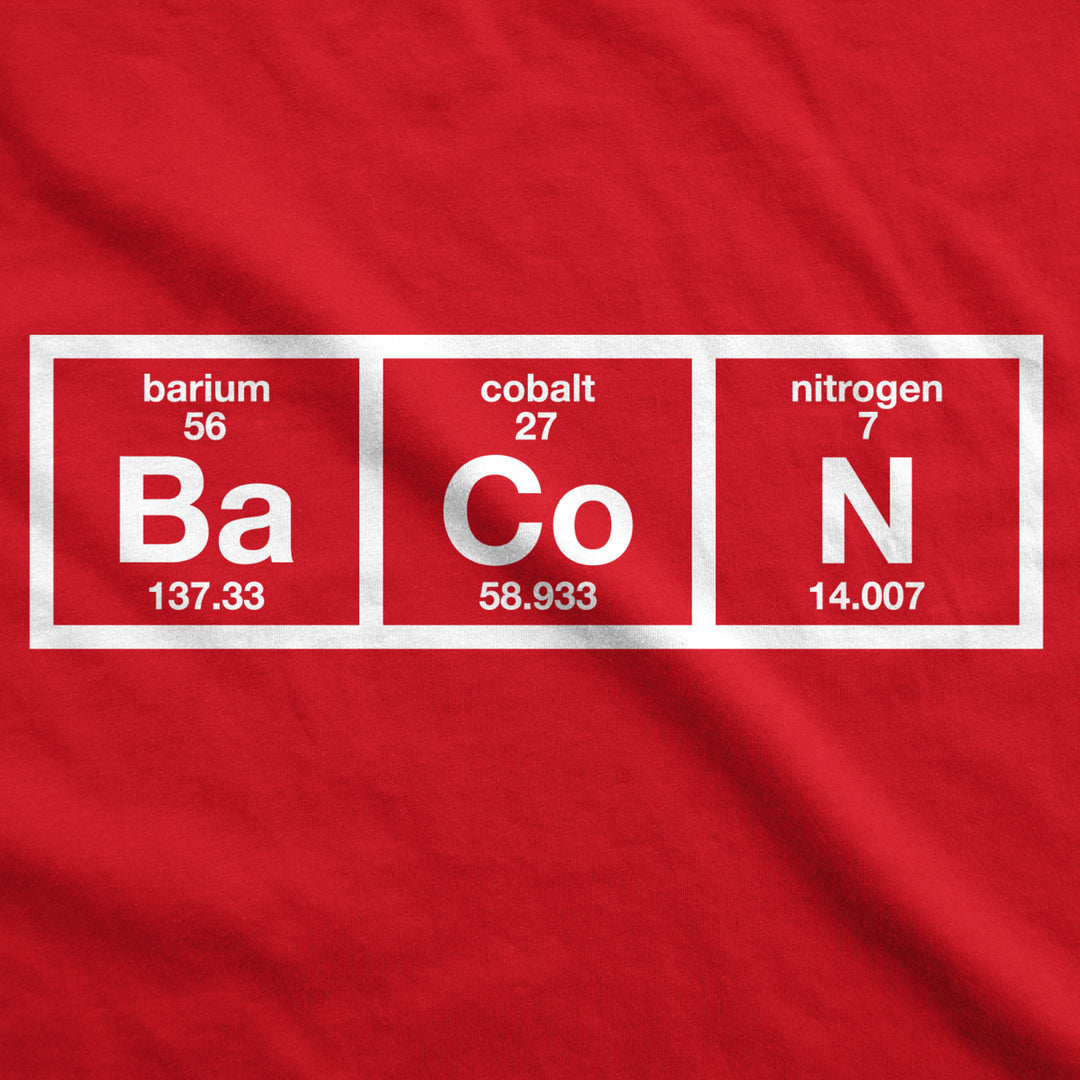 Womens Chemistry of Bacon T Shirt Funny Periodic Table Tee For Ladies Image 2