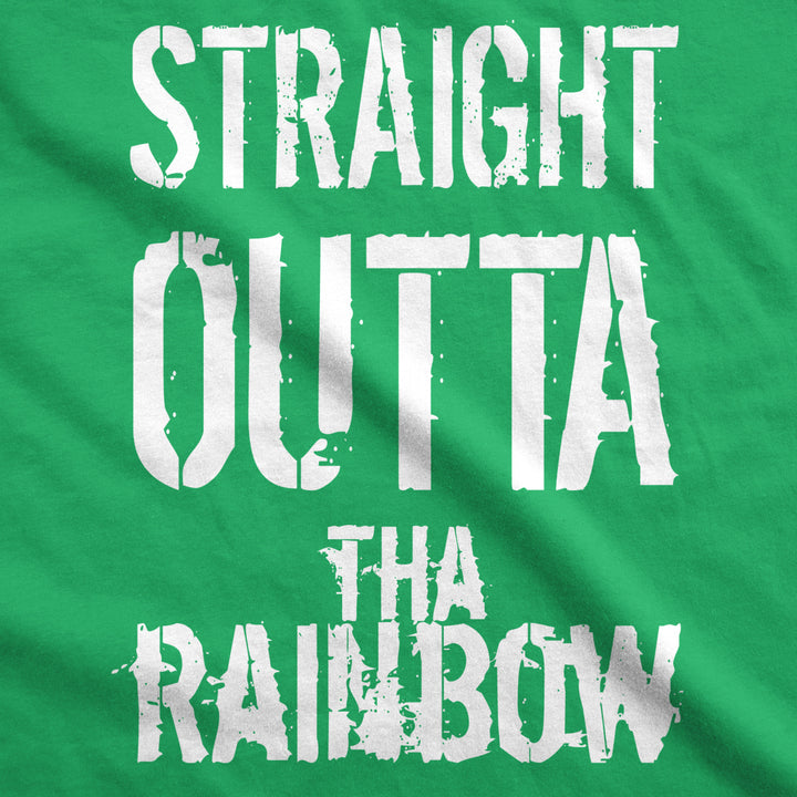 Mens Straight Outta The Rainbow Funny Irish Saint Patricks Day St Patty T Shirt Image 2