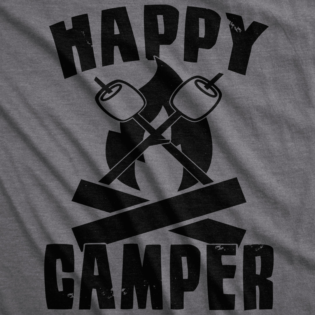 Womens Happy Camper Shirt Funny Camping Hiking Cool Vintage Graphic Tees Retro Image 2