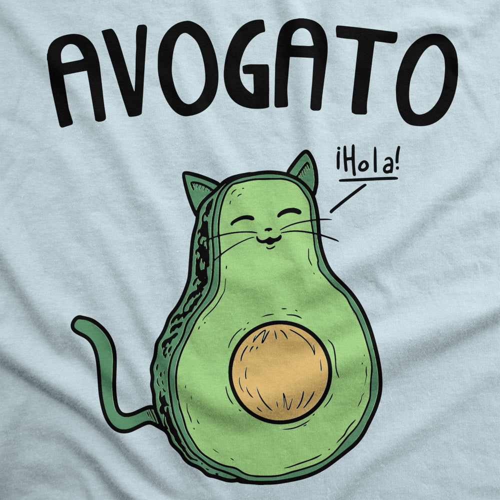 Mens Avogato Funny T shirt Avocado Cat Tee Cute Cat Face Graphic Novelty Humor Image 2