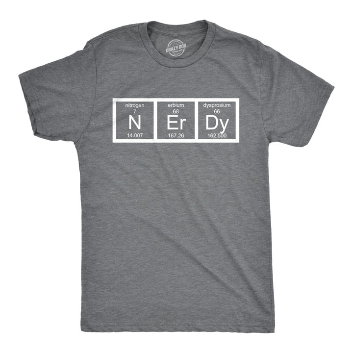 Nerdy Periodic Table T Shirt Funny Science Shirts Mens Image 1