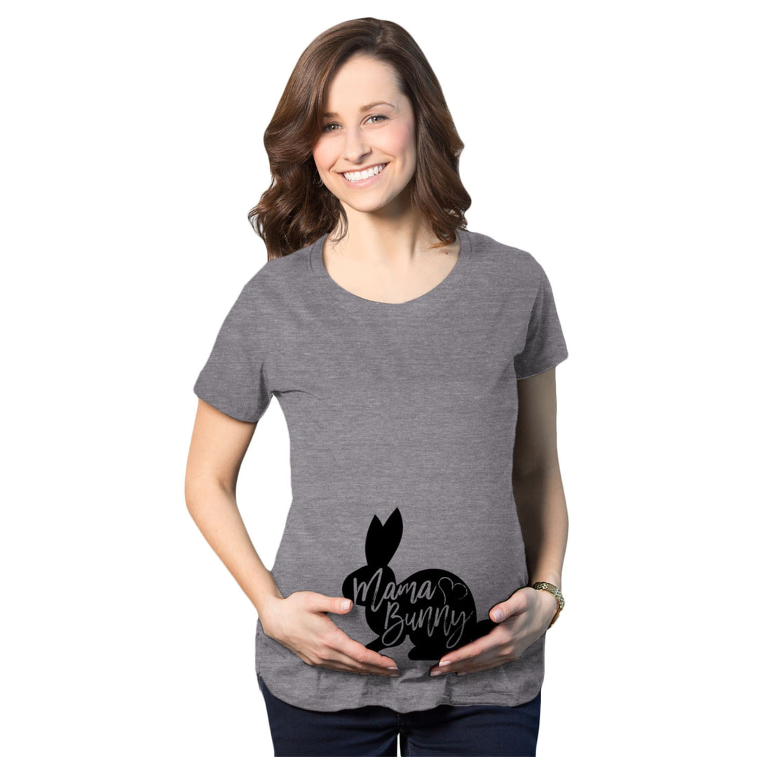 Maternity Mama Bunny T Shirt Cute Adorable Easter Baby Announcement Pregnancy Image 1