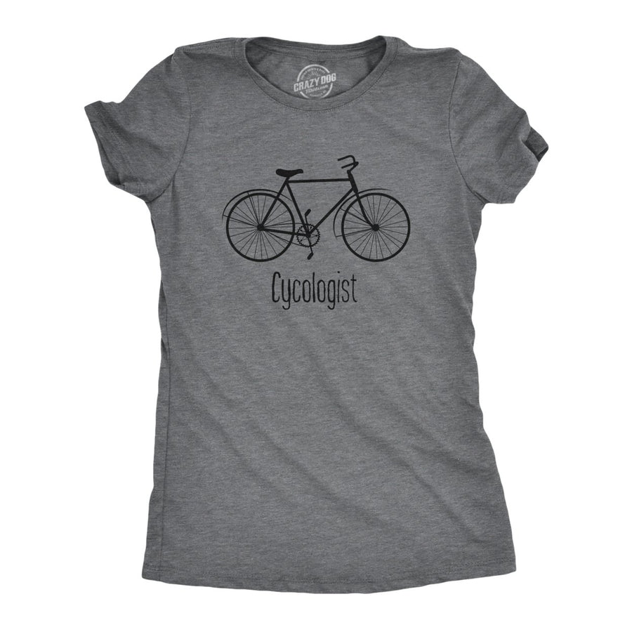 Womens Cycologist Funny Psychology Biking Cyclist Gift for Biker Graphic Sarcasm Image 1