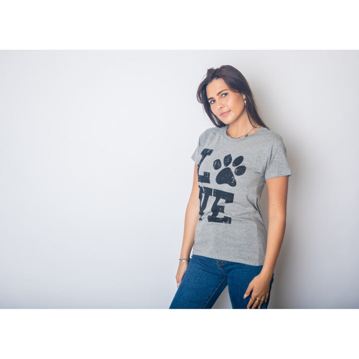 Womens Love Paw T shirt Cute Gift for Dog Mom Pet Lover Cool Funny Graphic Tee Image 4