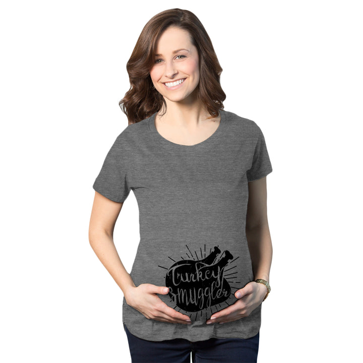 Turkey Smuggler T shirt Funny Thanksgiving Maternity Shirt Pregnancy Baby Tee Image 1