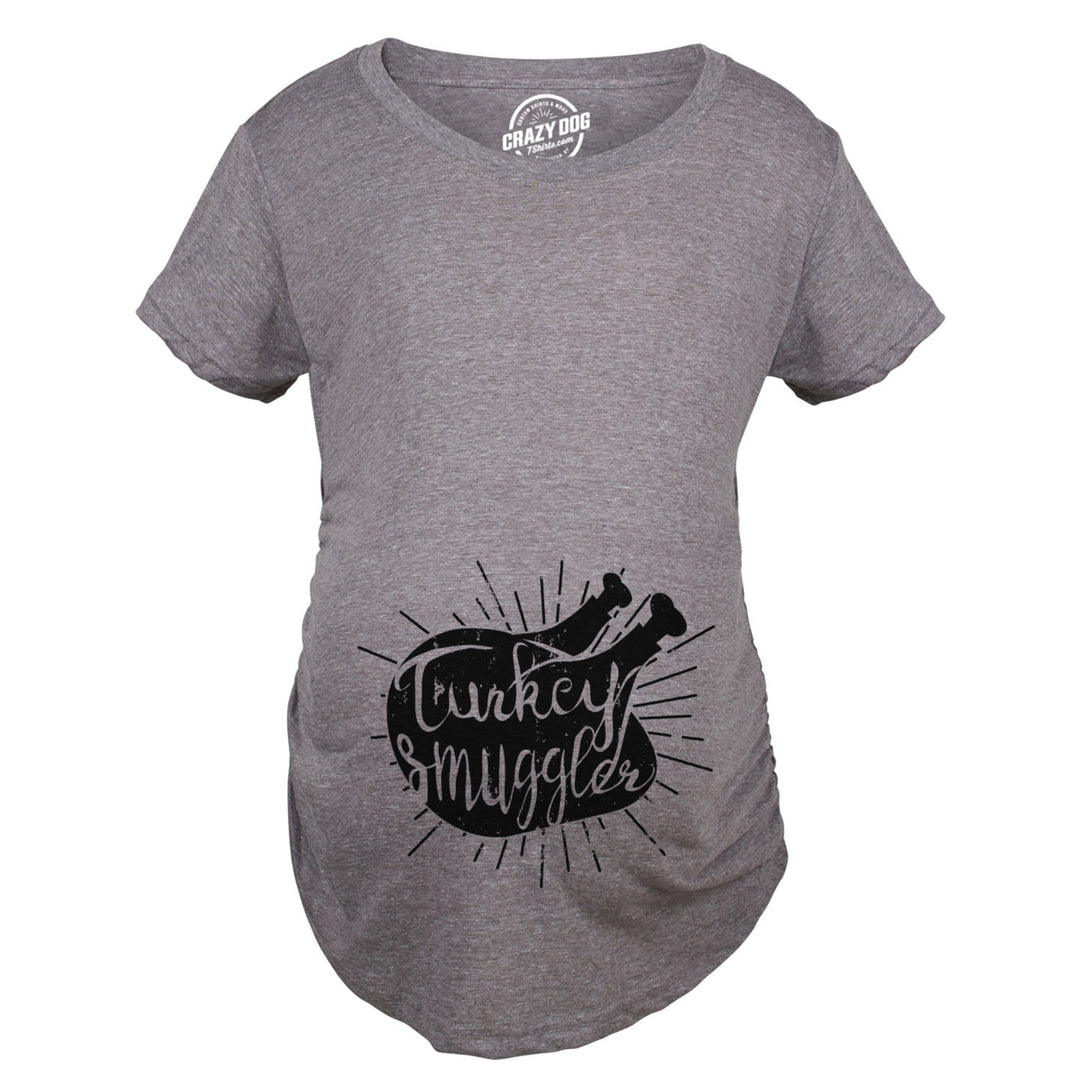 Turkey Smuggler T shirt Funny Thanksgiving Maternity Shirt Pregnancy Baby Tee Image 2