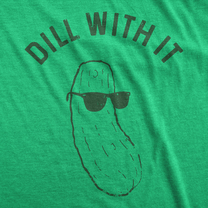 Womens Dill With It Tshirt Funny Cool Sunglasses Pickle Tee For Ladies Image 2