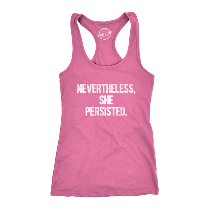 Womens Nevertheless She Persisted Funny Political Congress Senate Fitness Tank Top Image 1