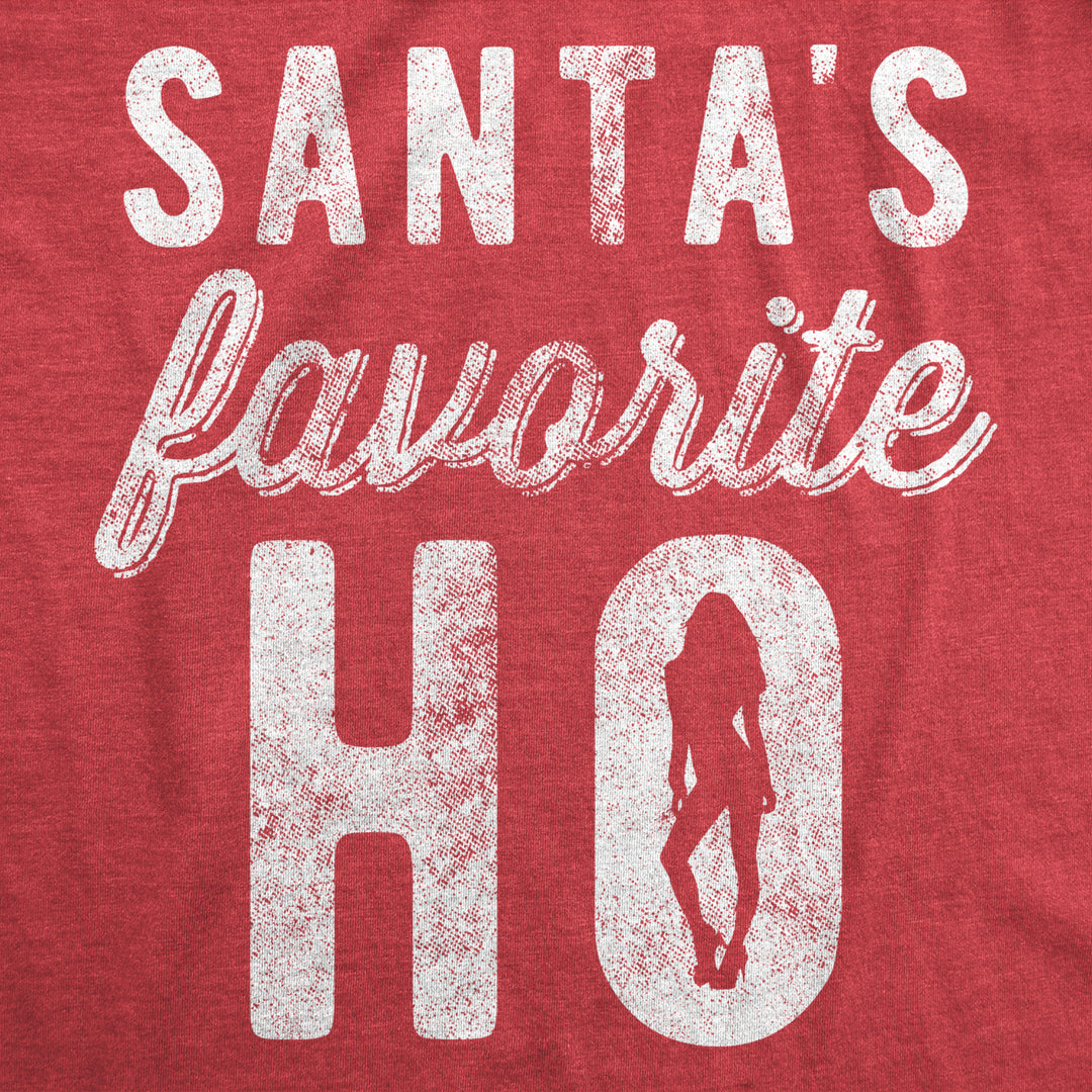 Mens Santas Favorite Ho Tshirt Funny Christmas Party Naughty Or Nice Graphic Tee Image 2