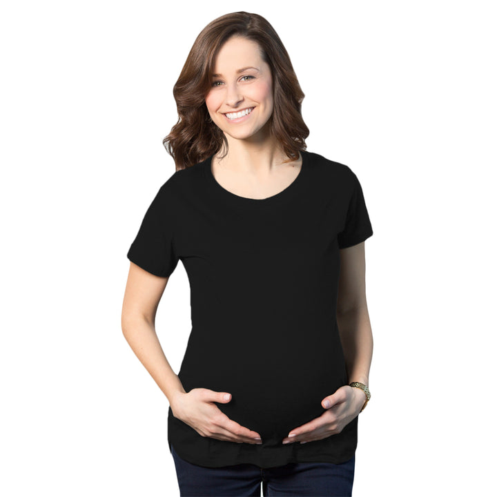 Womens Maternity Shirt Pregnancy Tee Plain Blank Announcement  Baby Bump Top Image 1