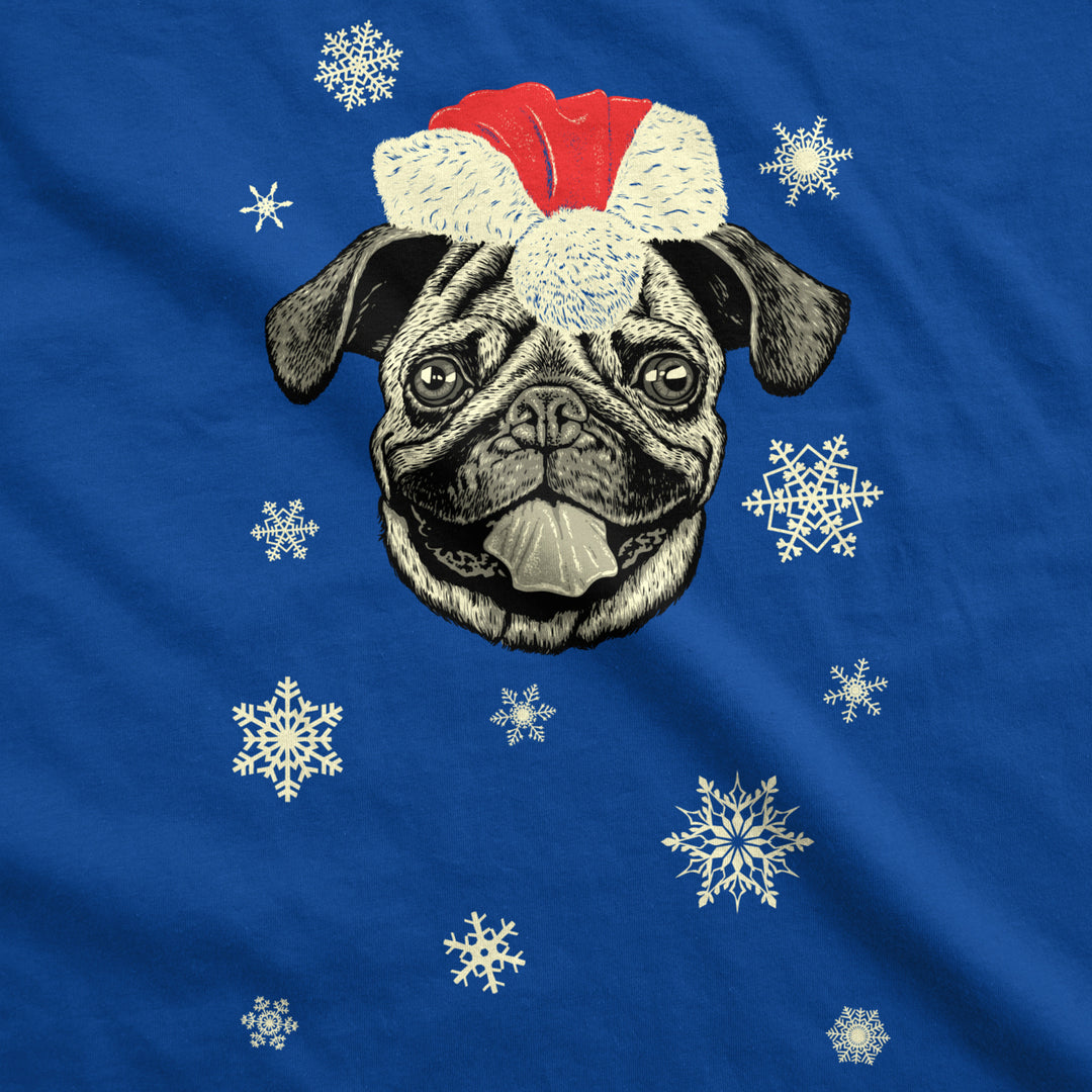 Mens Santa Pug Ugly Christmas Sweater Holiday T Shirt Image 2