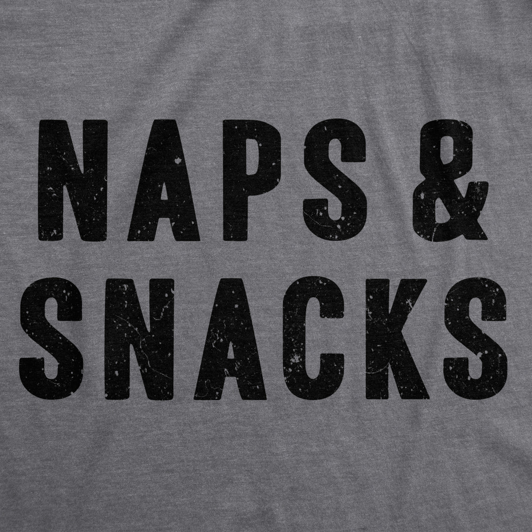 Womens Naps And Snacks T shirt Funny Sarcastic Food Hilarious Tee Image 2