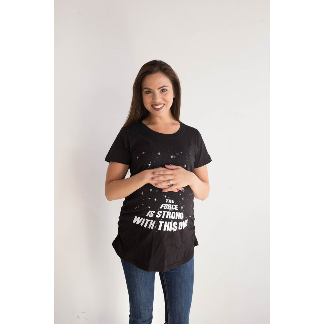 Maternity Force Is Strong Funny Pregnancy T Shirt Graphic For Expecting Mothers Image 7