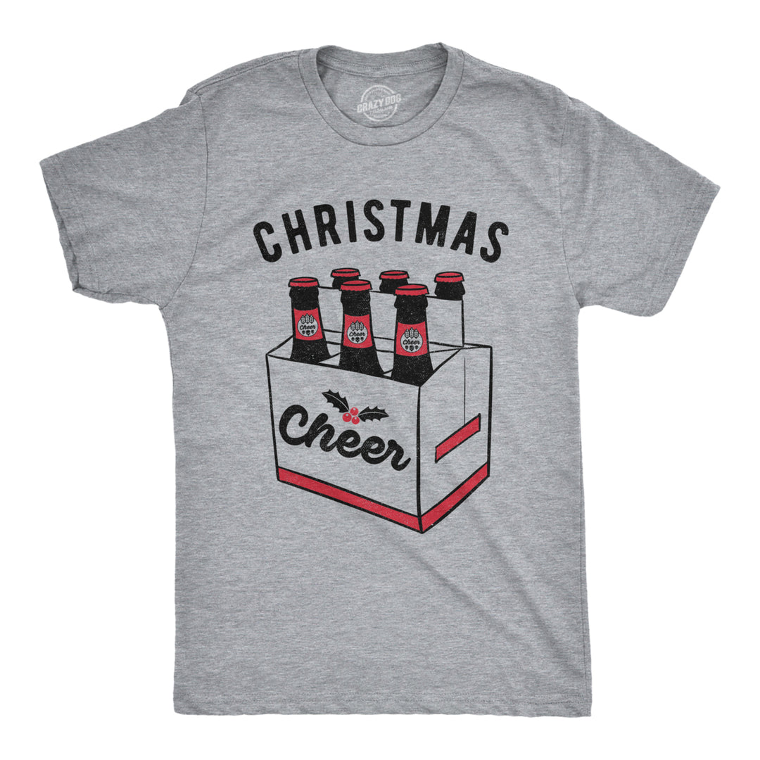 Mens Christmas Cheer Tshirt Funny Beer Drinking Novelty Holiday Tee Image 1