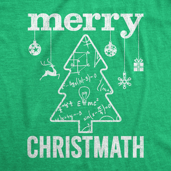 Mens Merry Christmath Tshirt Funny Christmas Tree Holiday Math Graphic Tee Image 2