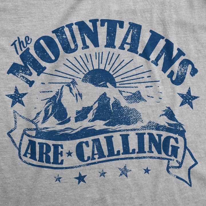 Mens The Mountains Are Calling Cool Sunset Vintage Rockies Funny Hiking Nature T shirt Image 2