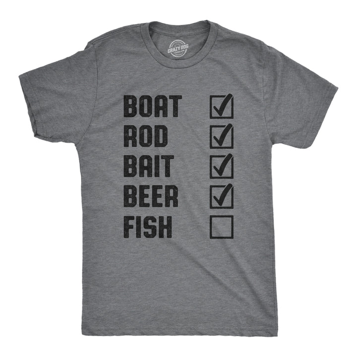 Mens Fishing List Tshirt Funny Novelty Summer Fathers Day Fisherman Tee Image 1