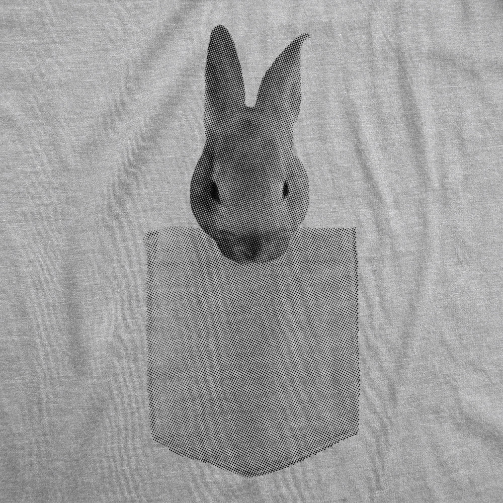Womens Pocket Bunny Tshirt Funny Easter Bunny Rabbit Fake Pocket Graphic Tee Image 2