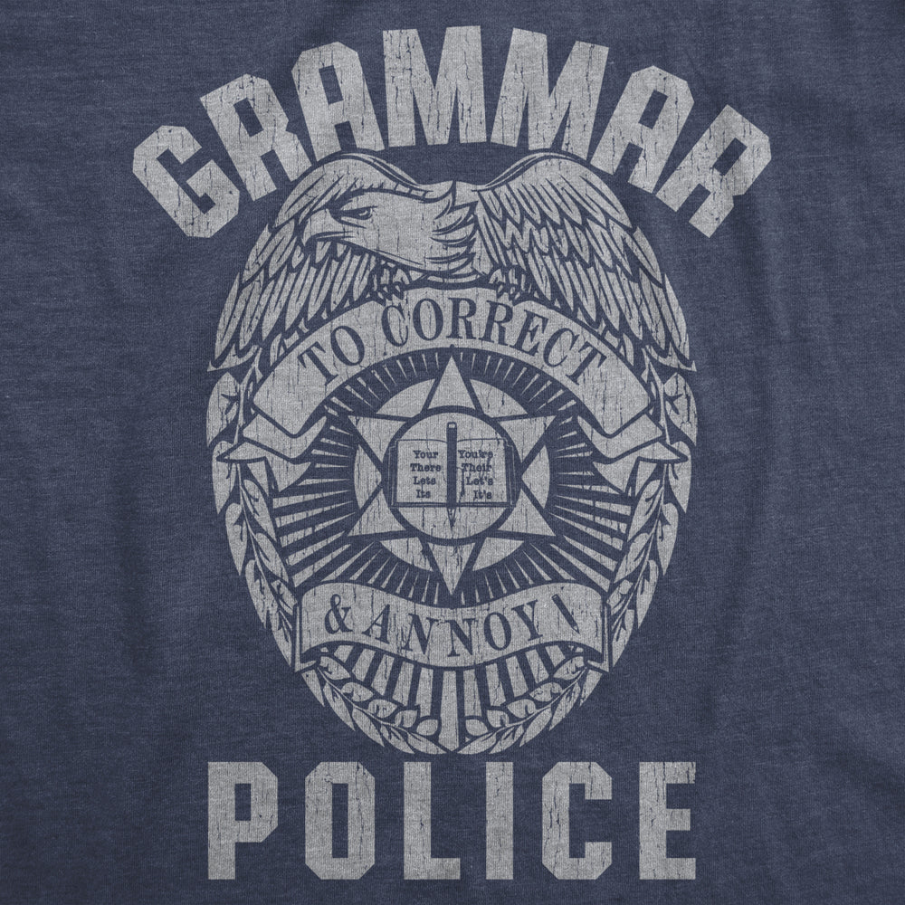 Womens Grammar Police Tshirt Funny Sarcastic English Tee Image 2