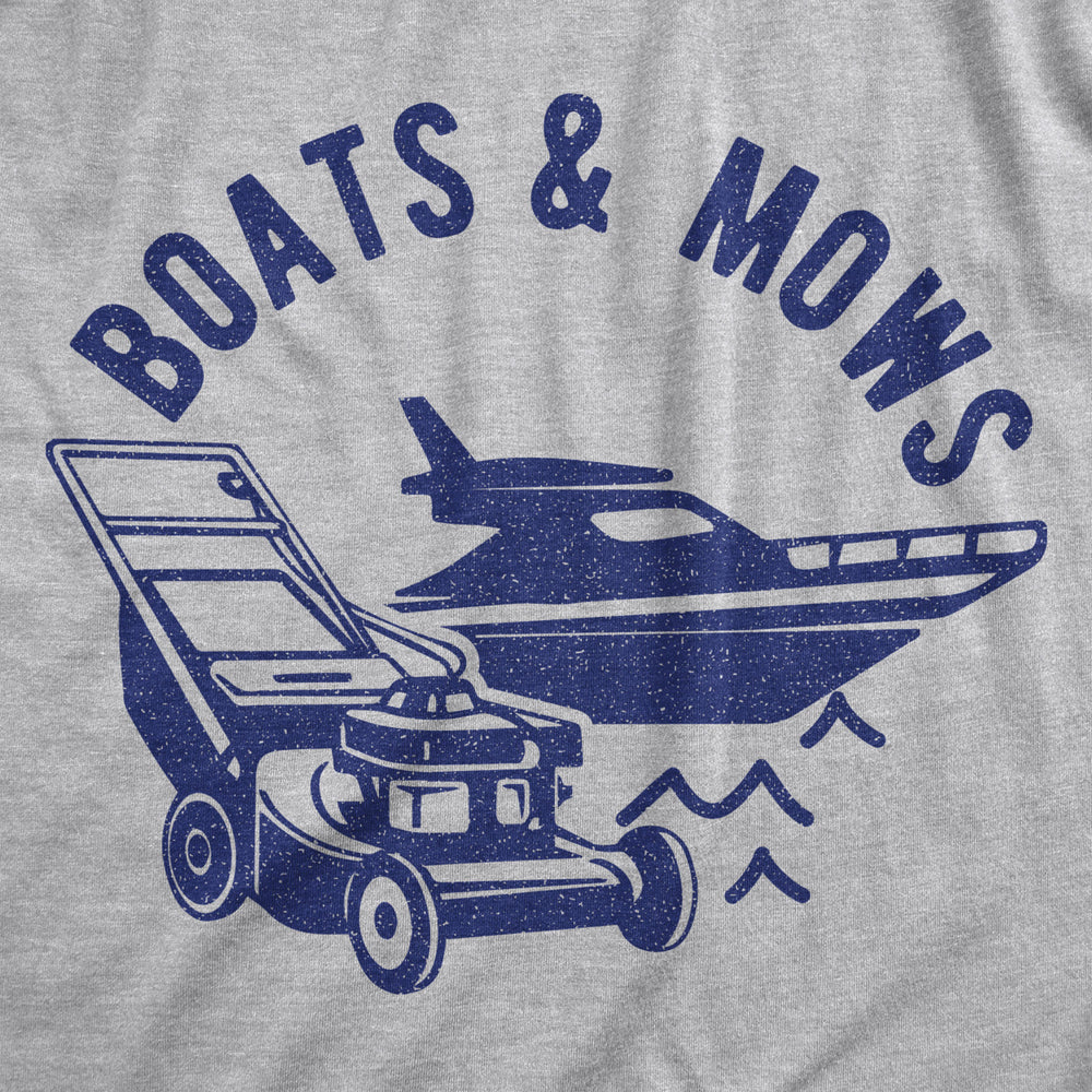 Mens Boats And Mows Tshirt Funny Lawn Lakelife Cottage Cabin Summer Graphic Tee Image 2