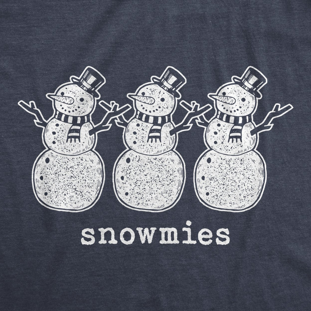 Womens Snowmies Tshirt Funny Snowmen Homies Friends Winter Season Graphic Tee Image 2