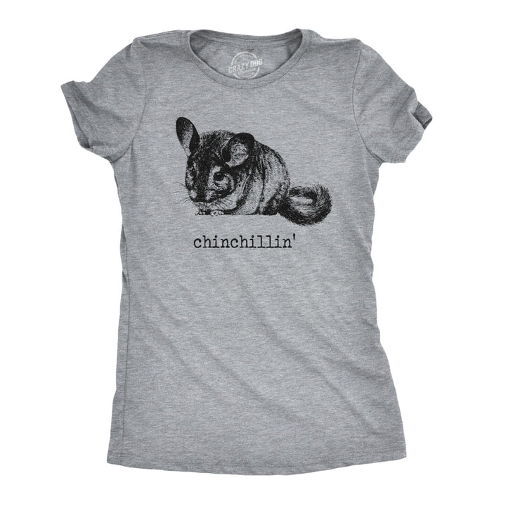 Womens Chinchillin T shirt Funny Chinchilla Animal Lover Graphic Vintage Cool Image 1