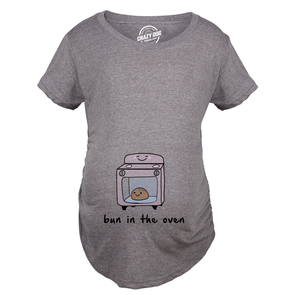 Maternity Bun In The Oven T shirt Funny Pregnancy Announcement Baby Tee Image 2