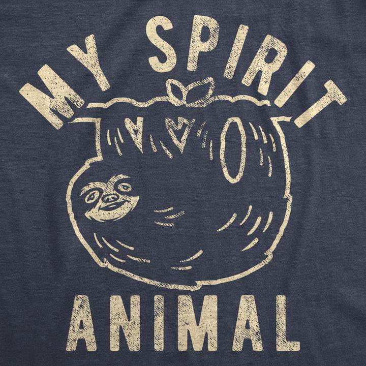 Mens My Spirit Animal: Sloth Tshirt Funny Lazy Slow Sarcastic Graphic Novelty Tee Image 2