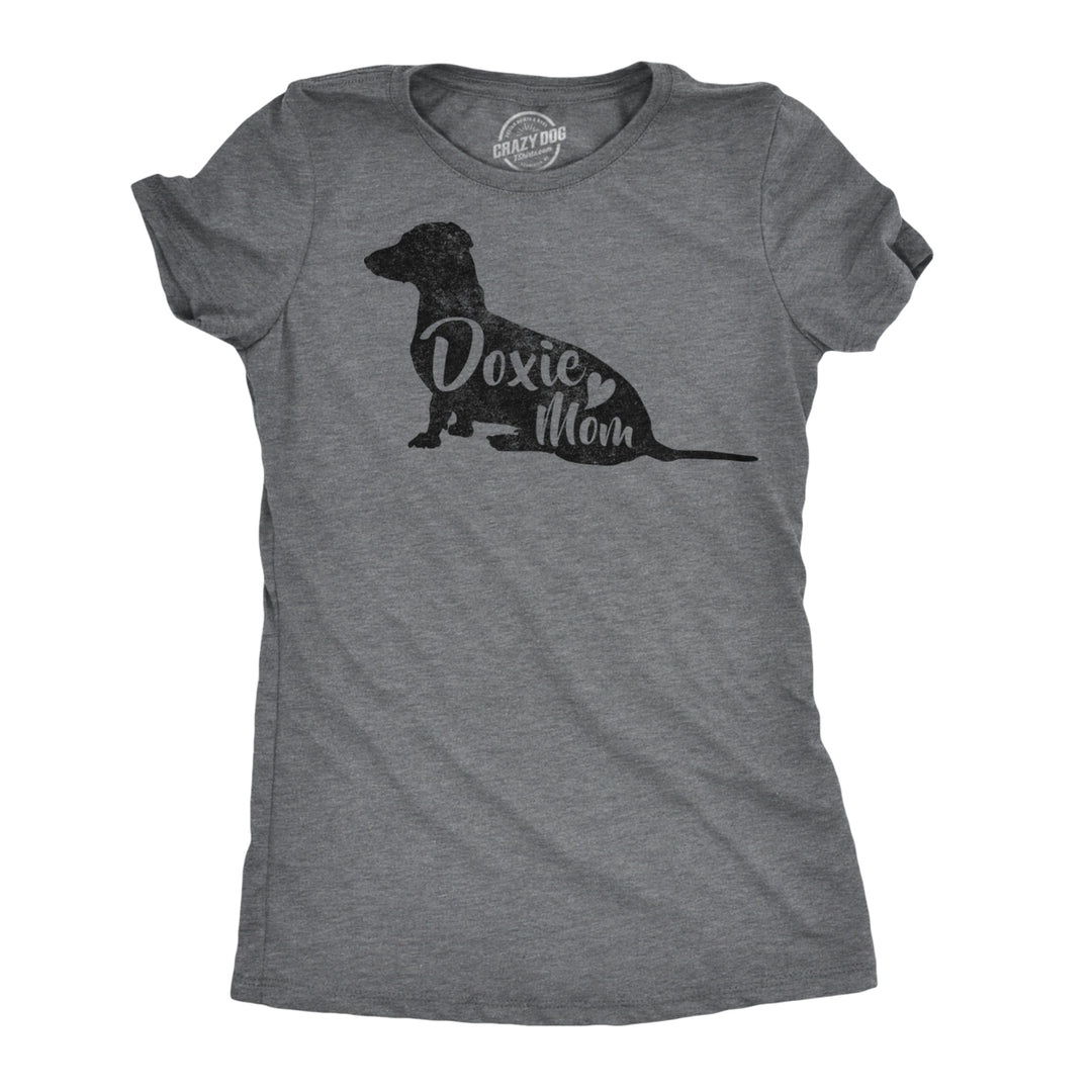 Womens Doxie Mom T Shirt Wiener Dog Lover Gift Funny Daschund Tee Image 1