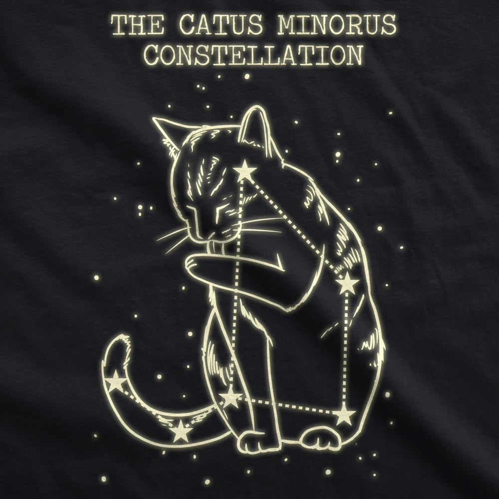 The Catus Minorus Constellation Glow In The Dark T Shirt Funny Cats Tee Image 2