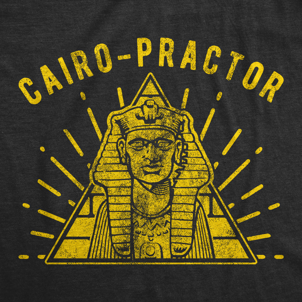 Mens Cairo-Practor Tshirt Funny Sphinx Ancient Egypt Chiropractor Graphic Tee Image 2