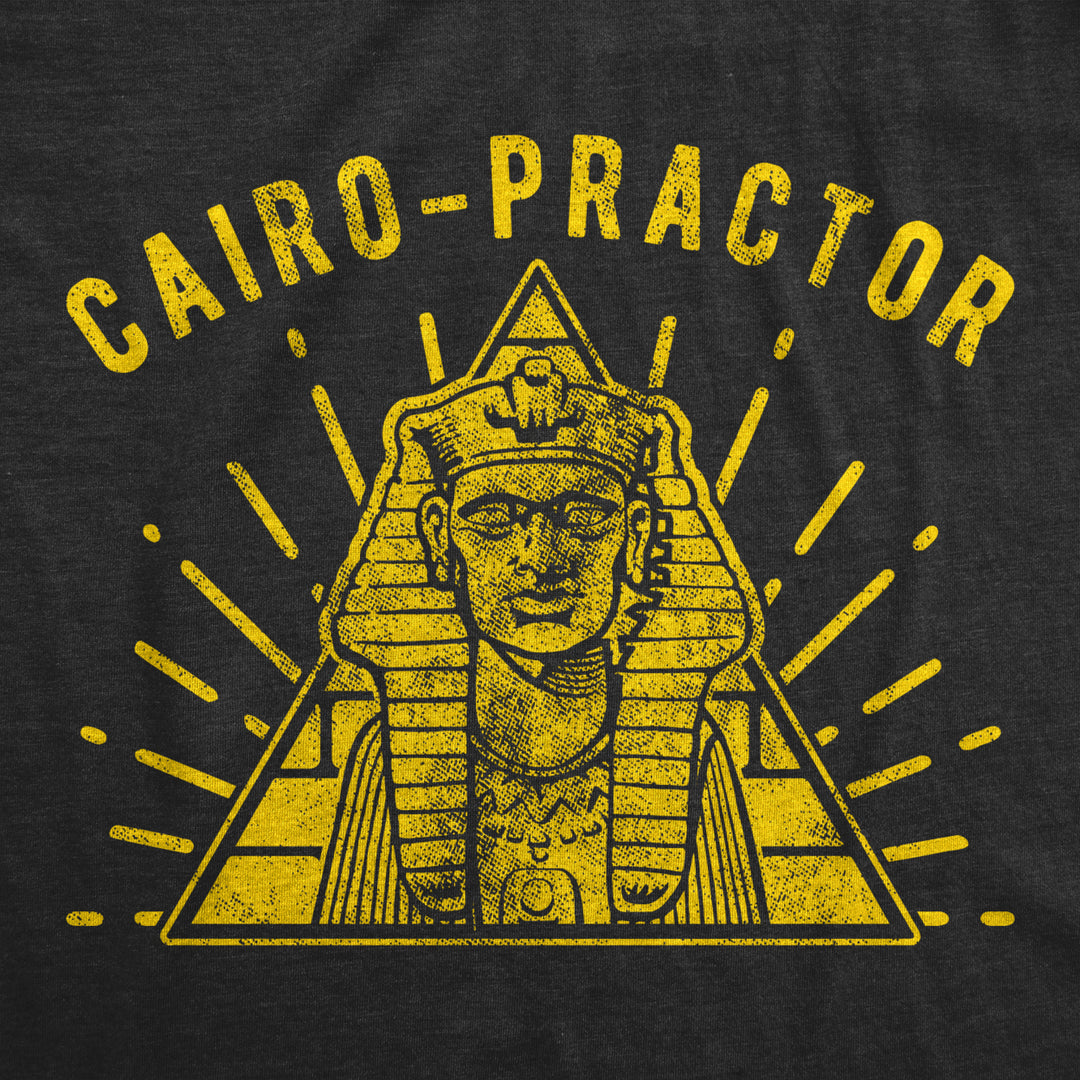 Mens Cairo-Practor Tshirt Funny Sphinx Ancient Egypt Chiropractor Graphic Tee Image 2