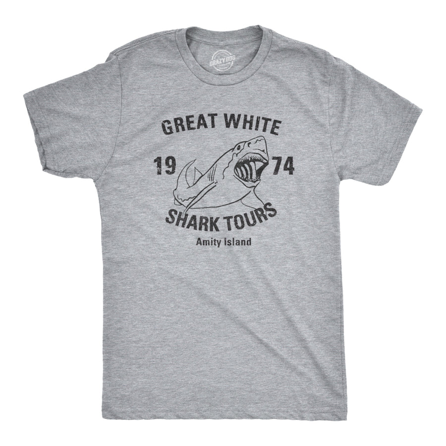 Great White Shark Tours T-Shirt Vintage Movie Boating Shirts Fishing Tees Image 1