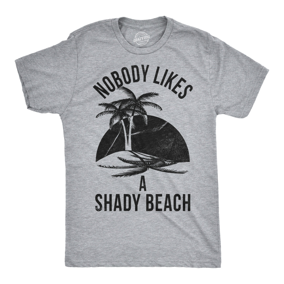 Mens Shady Beach Funny Shirts Vacation Funny Vintage Novelty Hilarious T shirt Image 1