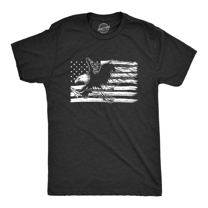 Mens Eagle Over Grunge Flag Funny T shirts Vintage Cool Novelty Shirts USA T shirt Image 1