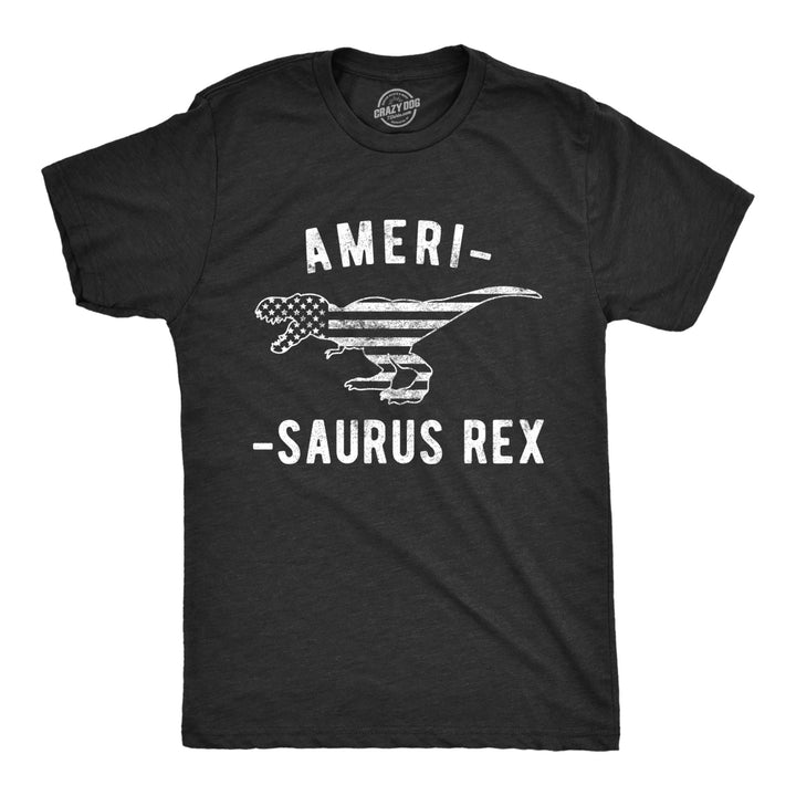 Mens Amerisaurus Rex Tshirt Funny 4th Of July T-Rex America Graphic Novelty Tee Image 1