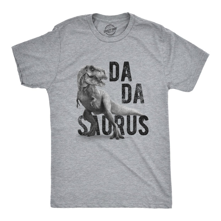 Mens Dadasaurus Trex Tshirt Funny Fathers Day Dinosaur Papa Graphic Novelty Tee Image 1