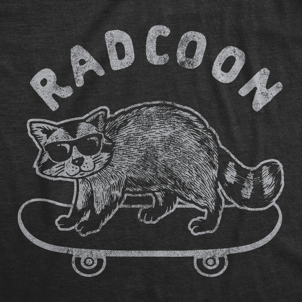 Mens Radcoon Tshirt Funny Rad Raccoon Cool Skateboard Graphic Novelty Tee Image 2