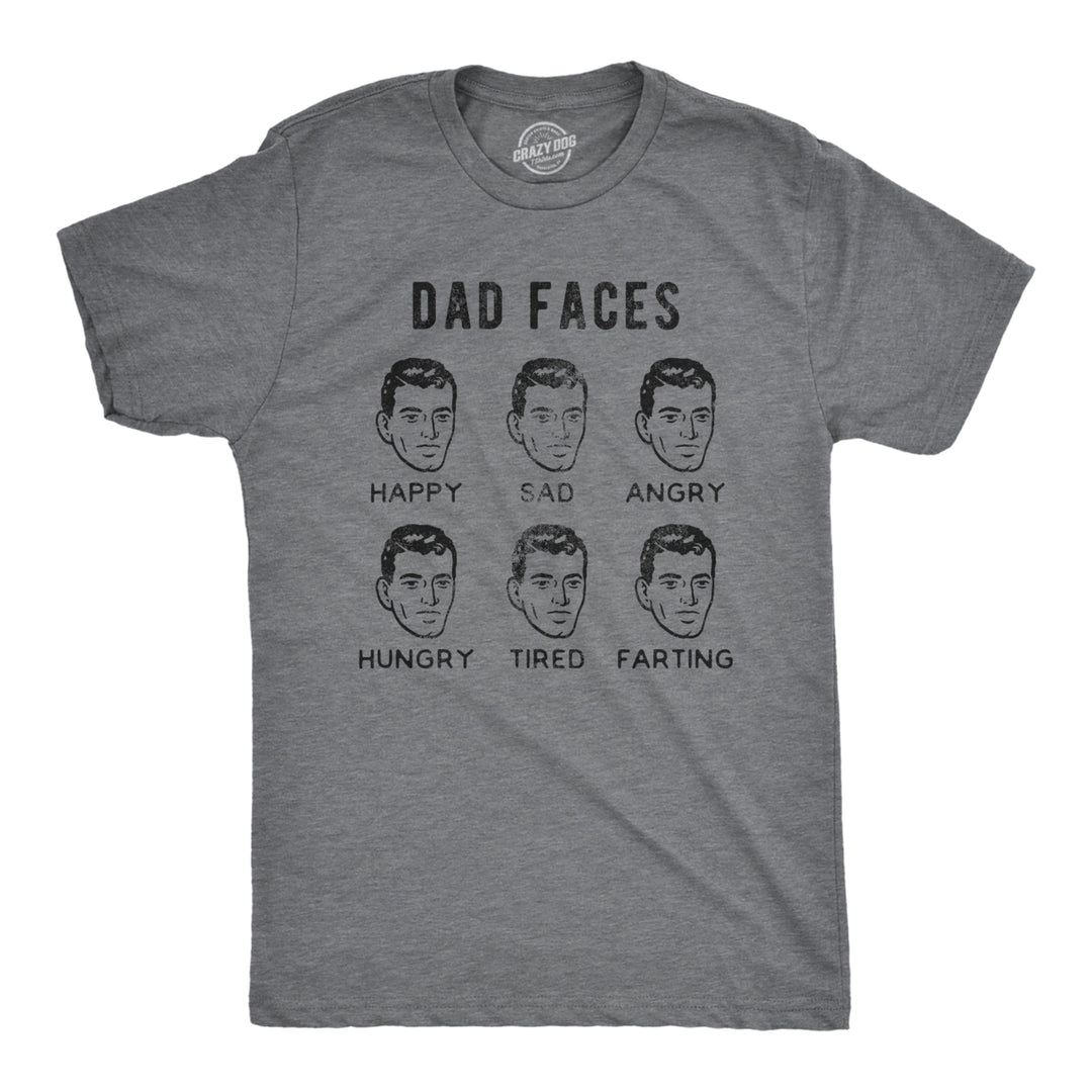 Mens Dad Faces Tshirt Funny Fathers Day Sarcastic Emotions Chart Graphic Novelty Tee Image 1