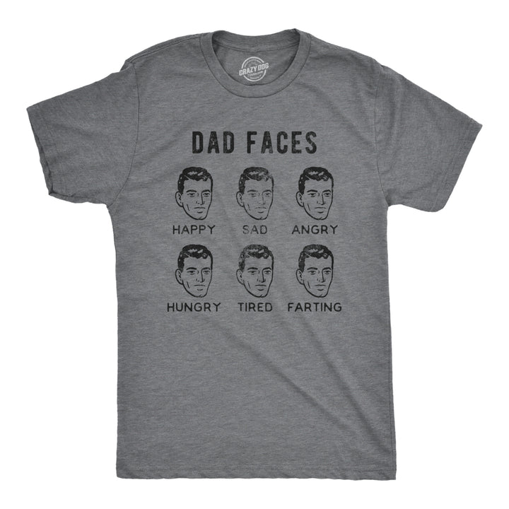 Mens Dad Faces Tshirt Funny Fathers Day Sarcastic Emotions Chart Graphic Novelty Tee Image 1